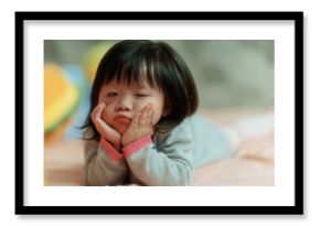 cute little child making funny face