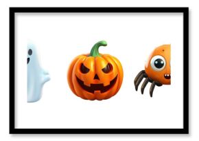 Halloween 3D spooky elements. Vector Illustration EPS10