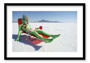 Funny Drunk Green Alien Tourist Holiday Vacation