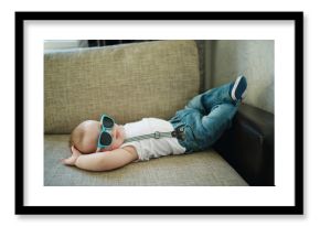 cute little boy in sunglasses