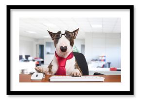 Business dog at work