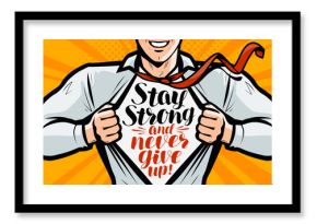 Businessman or superhero. Vector illustration in style comic pop art