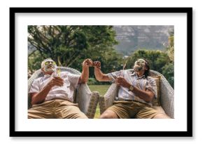 Senior friends enjoying spa treatment