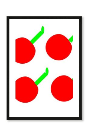 red and green circle, funny apple