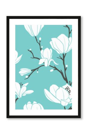 blue magnolia pattern