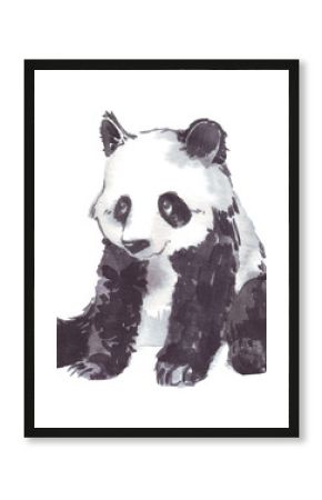 illustration drawing of a panda