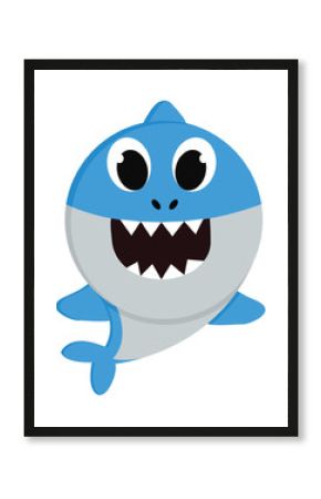 A blue baby shark vector or color illustration