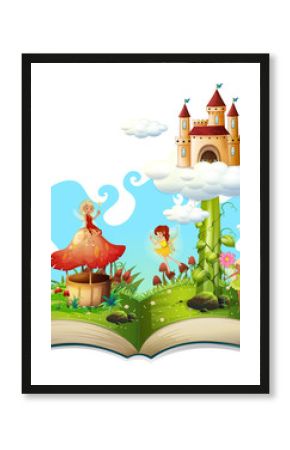 Open book fairy tale theme