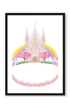 Beautiful fairytale castle frame