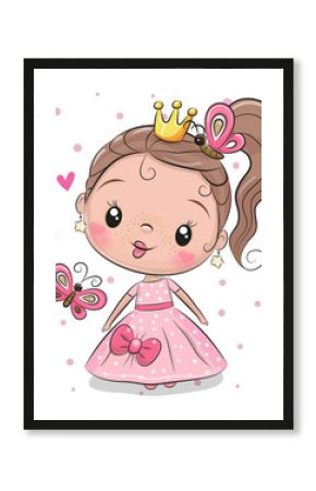 Cute Princess on a white background