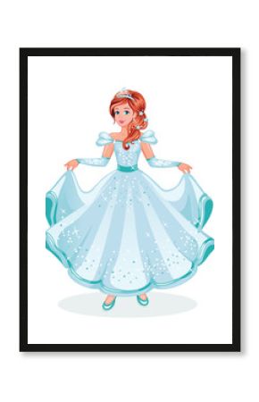 Beautiful fairytale Elf princess. Isolated image on white background. Cartoon illustration for children's print or sticker. Fabulous or romantic story. Wonderland. Toy or doll for girl. Vector.