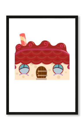 Gingerbread house isolated fairy tale vector illustration