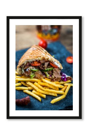 Doner kebab with vegetables