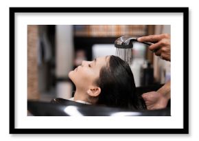 hairdresser washing hair to a client