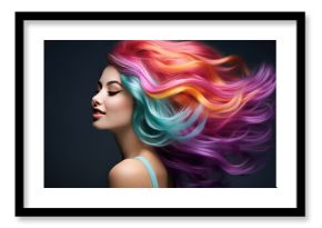 Woman With Rainbow Hair