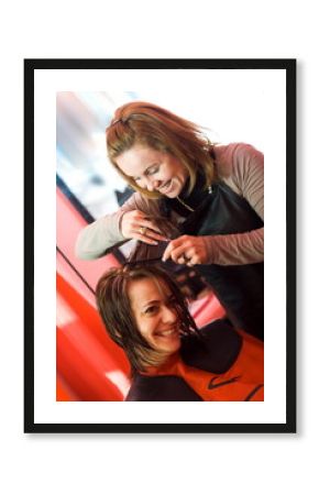 At the hair stylist