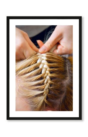 Close-up of weaving of a plait