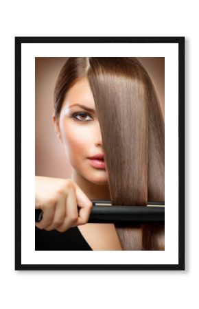 Hairstyling.Hairdressing.Hair Straightening Irons.Straight Hair