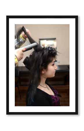 hairstyle in a hairdressing salon