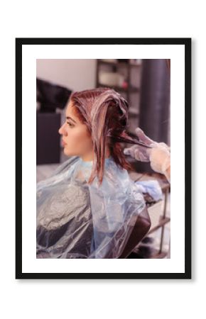 hair coloring in a professional hair salon