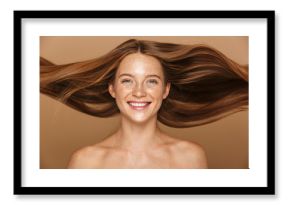 Beauty portrait of a beautiful healthy young topless woman