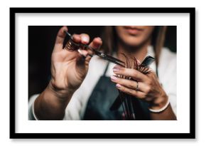 Cutting Hair in Beauty Salon