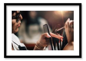 Cutting Hair in Beauty Salon