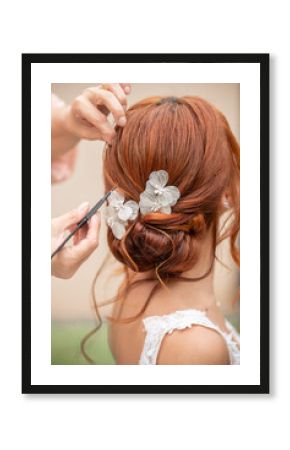 woman with hair rollers