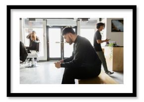 Client Waits For Barber