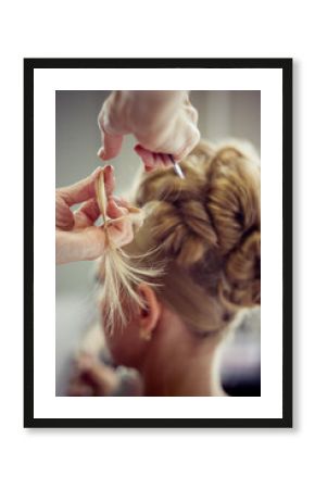 Making evening hairstyle