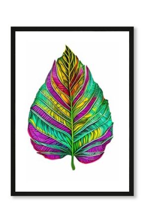 AI-generated image of a colorful leaf