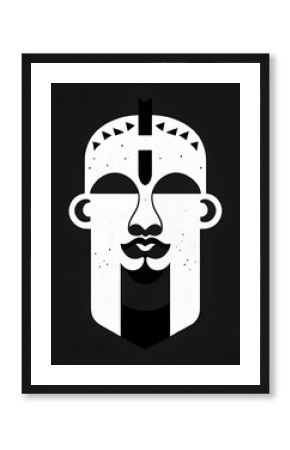 Abstract man portrait in black and white, used for home decor, t-shirt print