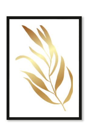 Gold leaf branch illustration