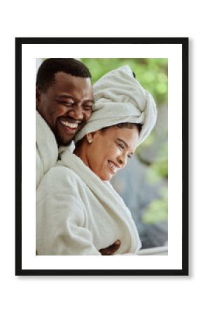 Love, wellness and relax with a black couple in a health spa or luxury resort for romance and dating. Vitality, rest and relaxation with a man and woman at a resort for a romantic weekend getaway