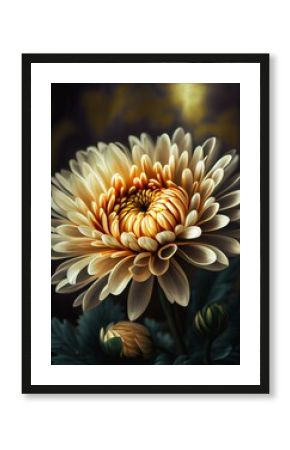 Beautiful garden chrysanthemum dahlia flower, perfect lighting, generative ai