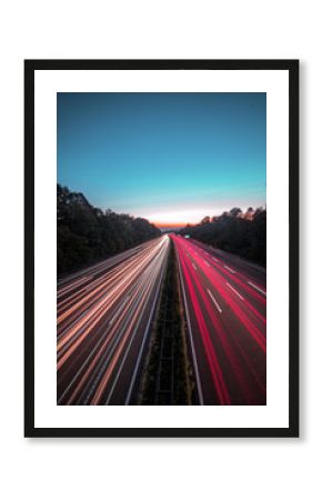 traffic on the highway at night