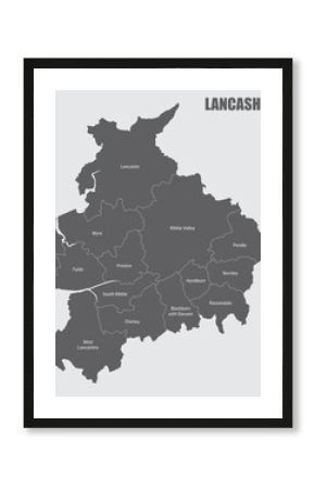 Lancashire county administrative map