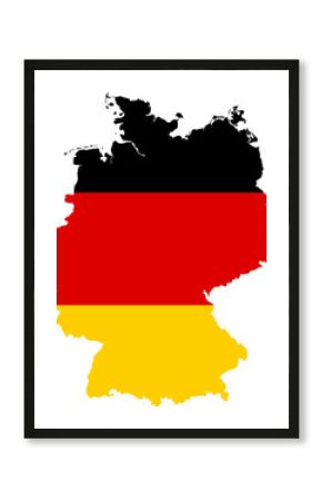 Germany Map Flag. German Border Boundary Country Shape Nation National Outline Atlas Flag Sign Symbol Banner. Deutschland Transparent PNG Flattened JPG Flat JPEG