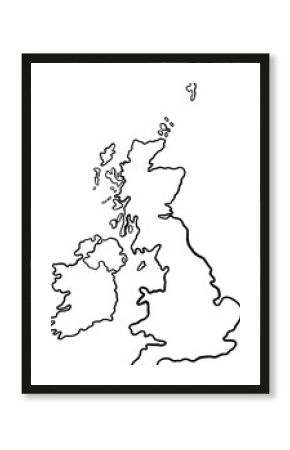 doodle freehand drawing of great britain map.