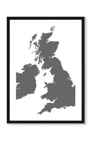 Map of Great Britain. UK map, PNG illustration
