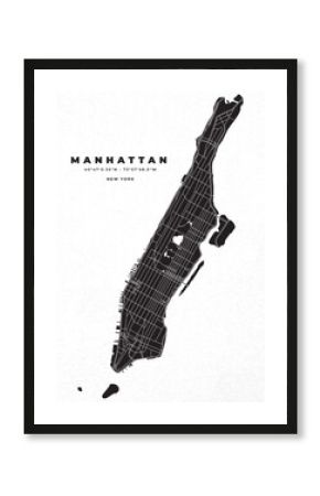 Manhattan New York map vector poster and flyer