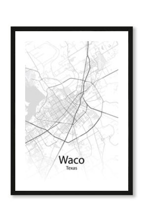 Waco Texas minimalist map