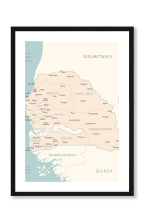 Senegal - detailed map with administrative divisions country.