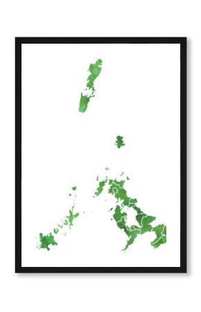 長崎　地図　水彩　緑　アイコン