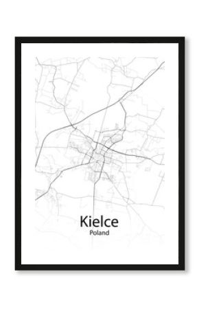 Kielce Poland minimalist map