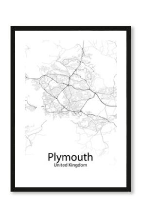 Plymouth United Kingdom minimalist map
