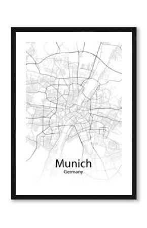 Munich Germany minimalist map