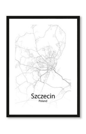 Szczecin Poland minimalist map