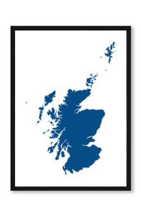 Scotland map. Map of Scotland in blue color