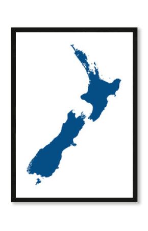 New Zealand map. Map of New Zealand in blue color